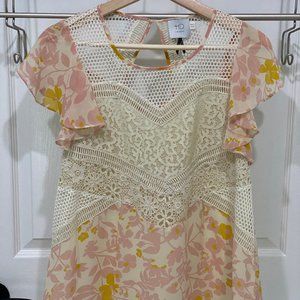 Anthropologie Floral Lace Blouse Sz 4